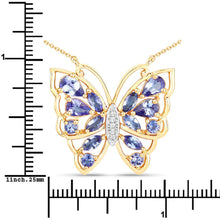 Load image into Gallery viewer, 2.76 Carat Genuine Tanzanite and White Zircon .925 Sterling Silver Necklace