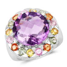 Load image into Gallery viewer, 10.16 Carat Genuine Multi Stone .925 Sterling Silver Ring