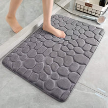 Load image into Gallery viewer, Ultra-Soft Memory Foam Bath Mat – Non-Slip, Absorbent (Gray Hexagon)