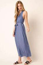 Load image into Gallery viewer, Cross Back Belted V-Neck Tank Maxi Dress For Women – Effortlessly Chic Elegant and Flattering Maxi Dress with Unique Cross Back Detail
