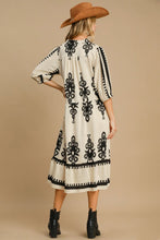 Load image into Gallery viewer, Vintage Cream Printed Midi Dress Timeless & Elegant Dress For Women Classic Design Dress