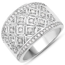 Load image into Gallery viewer, 0.52 Carat Genuine White Diamond .925 Sterling Silver Ring