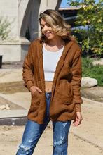 Load image into Gallery viewer, Women Full Size Teddy Hooded Jacket with Pockets Cozy Casual Jacket Comfortable Women Jacket