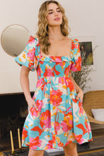 Load image into Gallery viewer, Printed New Summer Lady Smocked Puff Sleeve Mini Dress - Chic & Playful Dress For Girls with Ruffled Details and Feminine Fit