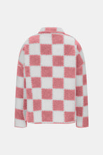 Load image into Gallery viewer, Elegant Checkered Snap Down Long Sleeve Teddy Jacket Soft & Warm Colorful Jacket