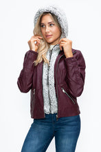 Load image into Gallery viewer, Women Warm Sleek Dual-Zipper Layered Jacket with Cozy Fuzzy Hood Urban Chic & Comfortable Jacket