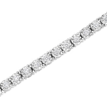Load image into Gallery viewer, 14K White Gold 3.0 Cttw Lab Grown Diamond Illusion-Set Miracle Plate Tennis Bracelet (F-G Color, VS1-VS2 Clarity) - Size 7.25"