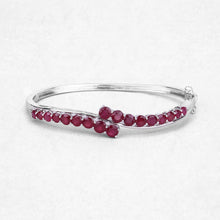 Load image into Gallery viewer, 9.10 Carat Glass Filled Ruby .925 Sterling Silver Bangle