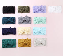 Load image into Gallery viewer, Modern Braid Nylon Bow Knot Solid Wide Nylon Headbands Turban Baby Girls Head Wrap For Girls