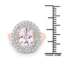 Load image into Gallery viewer, 5.48 Carat Genuine Kunzite and White Topaz .925 Sterling Silver Ring