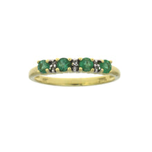 Load image into Gallery viewer, Emerald Diamond Fashion band rings 10KT Yellow Gold