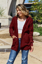 Load image into Gallery viewer, Women Full Size Teddy Hooded Jacket with Pockets Cozy Casual Jacket Comfortable Women Jacket