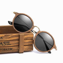 Load image into Gallery viewer, Modern Ultralight Women Men Polarized Sunglasses Wooden Round Frame