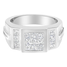 Load image into Gallery viewer, Men's 14K White Gold Diamond Cluster Ring (2 cttw, G-H Color, SI1-SI2 Clarity)