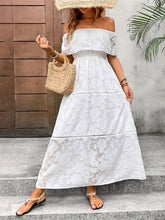 Load image into Gallery viewer, White Stylish Off-Shoulder Maxi Dress Elegant Short Sleeve Summer Dress