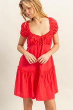 Load image into Gallery viewer, New Summer Ruched Frill Tiered Short Sleeve Mini Dress For Women β Playful, Sexy and Flirty Ruffled Mini Dress with Textured Ruched Detail