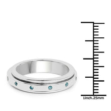 Load image into Gallery viewer, 0.14 Carat Genuine Blue Diamond .925 Sterling Silver Ring