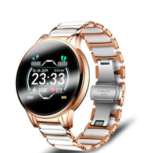Load image into Gallery viewer, New Ceramic Smart Sport Fitness Watch For Women With Heart Rate Blood Pressure Monitor For Android and IOS Sistems Sport Multifunctional Steel Belt Smartwatch
