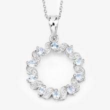 Load image into Gallery viewer, 1.10 Carat Genuine Aquamarine and White Topaz .925 Sterling Silver Pendant