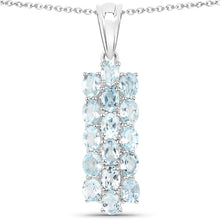 Load image into Gallery viewer, 9.88 Carat Genuine Blue Topaz .925 Sterling Silver 3 Piece Jewelry Set (Ring, Earrings, and Pendant w/ Chain)