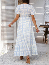 Load image into Gallery viewer, Elegant Printed V-Neck Short Sleeve Maxi Dress Beautiful Casual Women Long Dress