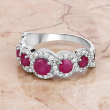 Load image into Gallery viewer, 1.99 Carat Genuine Ruby and White Diamond 14K White Gold Ring