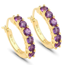 Load image into Gallery viewer, 1.20 Carat Genuine Amethyst .925 Sterling Silver Earrings
