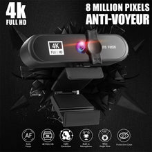 Load image into Gallery viewer, 2K 4K Pc Webcam With Gift Tripod Autofocus Usb Web Camera Laptop Mini Camera 1080P with Microphone For Full Widescreen Laptop USB Webcams Privacy Shutter Tripod Desktop Notebook Webcam Video Calling Recording Webcam