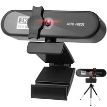 Load image into Gallery viewer, 2K 4K Pc Webcam With Gift Tripod Autofocus Usb Web Camera Laptop Mini Camera 1080P with Microphone For Full Widescreen Laptop USB Webcams Privacy Shutter Tripod Desktop Notebook Webcam Video Calling Recording Webcam