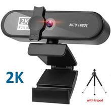 Load image into Gallery viewer, 2K 4K Pc Webcam With Gift Tripod Autofocus Usb Web Camera Laptop Mini Camera 1080P with Microphone For Full Widescreen Laptop USB Webcams Privacy Shutter Tripod Desktop Notebook Webcam Video Calling Recording Webcam