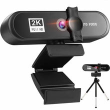 Load image into Gallery viewer, 2K 4K Pc Webcam With Gift Tripod Autofocus Usb Web Camera Laptop Mini Camera 1080P with Microphone For Full Widescreen Laptop USB Webcams Privacy Shutter Tripod Desktop Notebook Webcam Video Calling Recording Webcam