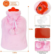Load image into Gallery viewer, 2L Hot Water Bottle with Plush Cover