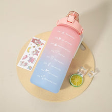 Load image into Gallery viewer, 2L Large Capacity Water Bottle With Straw With Time Marker Frosted Cup Girls Large Portable Travel Bottles Sports Fitness Cup Water Bottle With Time Marker 2L Drinking Bottles With Straw BPA Free 2L Leakproof Sports Water Bottles For Fitness Gym