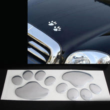 Load image into Gallery viewer, 2PCS Car Sticker Cool Design Paw 3D Animal Dog Cat Bear Foot Prints Footprint Decal Car Stickers Silver Gold Chrome Dog Paw Footprint Sticker Decal Auto Car Emblem Decal Decoration Dog Paw Decals Dog Footprint Car Decals Self-Adhesive Car Auto Accessories