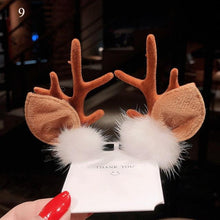 Load image into Gallery viewer, 2pcs Cute Deer Ear Hairpins Christmas Hair Clips For Girls Cartoon Antlers Barrettes Lovely Pompom Hairgrips Fashion Hair Accessories For Women