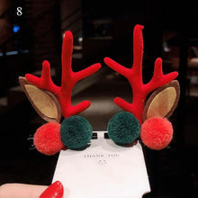 Load image into Gallery viewer, 2pcs Cute Deer Ear Hairpins Christmas Hair Clips For Girls Cartoon Antlers Barrettes Lovely Pompom Hairgrips Fashion Hair Accessories For Women