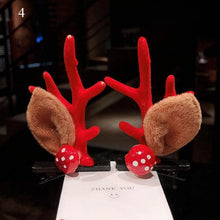Load image into Gallery viewer, 2pcs Cute Deer Ear Hairpins Christmas Hair Clips For Girls Cartoon Antlers Barrettes Lovely Pompom Hairgrips Fashion Hair Accessories For Women