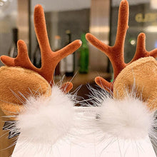 Load image into Gallery viewer, 2pcs Cute Deer Ear Hairpins Christmas Hair Clips For Girls Cartoon Antlers Barrettes Lovely Pompom Hairgrips Fashion Hair Accessories For Women