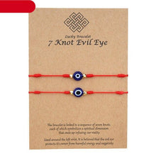 Load image into Gallery viewer, 2pcs Eye Pendant Couple Bracelet Lucky Jewelry Braided Rope Bracelets Fashion Card Good Luck Pinky Promise Distance Matching Bracelets For Couple Friendship Family Adjustable Hand-Woven Cords Rope Thread Bracelet Protection Jewelry