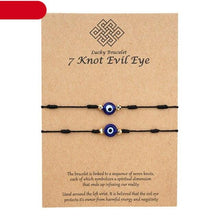 Load image into Gallery viewer, 2pcs Eye Pendant Couple Bracelet Lucky Jewelry Braided Rope Bracelets Fashion Card Good Luck Pinky Promise Distance Matching Bracelets For Couple Friendship Family Adjustable Hand-Woven Cords Rope Thread Bracelet Protection Jewelry