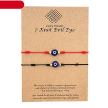 Load image into Gallery viewer, 2pcs Eye Pendant Couple Bracelet Lucky Jewelry Braided Rope Bracelets Fashion Card Good Luck Pinky Promise Distance Matching Bracelets For Couple Friendship Family Adjustable Hand-Woven Cords Rope Thread Bracelet Protection Jewelry