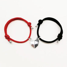 Load image into Gallery viewer, 2Pcs Heart Matching Friendship Couple Minimalist Bracelet Rope Braided Magnetic Distance Bracelet Magnetic Matching Heart Bracelet For Him Her Couple Gift For Girlfriend Boyfriend Lover Wife Husband