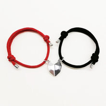 Load image into Gallery viewer, 2Pcs Heart Matching Friendship Couple Minimalist Bracelet Rope Braided Magnetic Distance Bracelet Magnetic Matching Heart Bracelet For Him Her Couple Gift For Girlfriend Boyfriend Lover Wife Husband