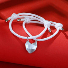Load image into Gallery viewer, 2Pcs Heart Matching Friendship Couple Minimalist Bracelet Rope Braided Magnetic Distance Bracelet Magnetic Matching Heart Bracelet For Him Her Couple Gift For Girlfriend Boyfriend Lover Wife Husband