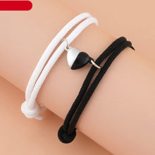 Load image into Gallery viewer, 2pcs Magnet Couple Bracelet Heart Pendant Jewelry Lucky Knitting Rope Bracelets Couple Bracelets Mutual Attraction Bracelets Vows Of Eternal Love Jewelry Gifts For Boyfriend Girlfriend Best Friend