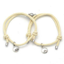 Load image into Gallery viewer, 2Pcs Minimalist Magnetic Couple Bracelet Braided Rope Lover Friendship Matching Distance Relationship Matching Handmade Bracelets With Mutual Attraction Magnetic Bells Friendship Rope Bracelet