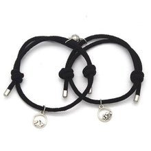 Load image into Gallery viewer, 2Pcs Minimalist Magnetic Couple Bracelet Braided Rope Lover Friendship Matching Distance Relationship Matching Handmade Bracelets With Mutual Attraction Magnetic Bells Friendship Rope Bracelet