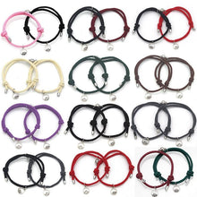 Load image into Gallery viewer, 2Pcs Minimalist Magnetic Couple Bracelet Braided Rope Lover Friendship Matching Distance Relationship Matching Handmade Bracelets With Mutual Attraction Magnetic Bells Friendship Rope Bracelet