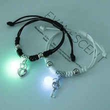 Load image into Gallery viewer, 2PCS New Glow In Dark Luminous Cat Star Moon Bracelet Couple Handmade Adjustable Rope Matching Friend Bracelet Luminous Matching Bracelets For Couples Best Friend Gift
