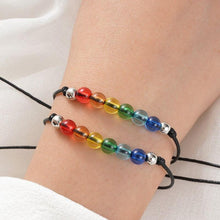 Load image into Gallery viewer, 2Pcs/ Set Rainbow Bracelet Rainbow Rope Jewelry Women Men Modern Adjustable Bracelet Gift Couple Cord Bracelets Rainbow Friendship Bracelets Relationship Connection Bracelet For Women